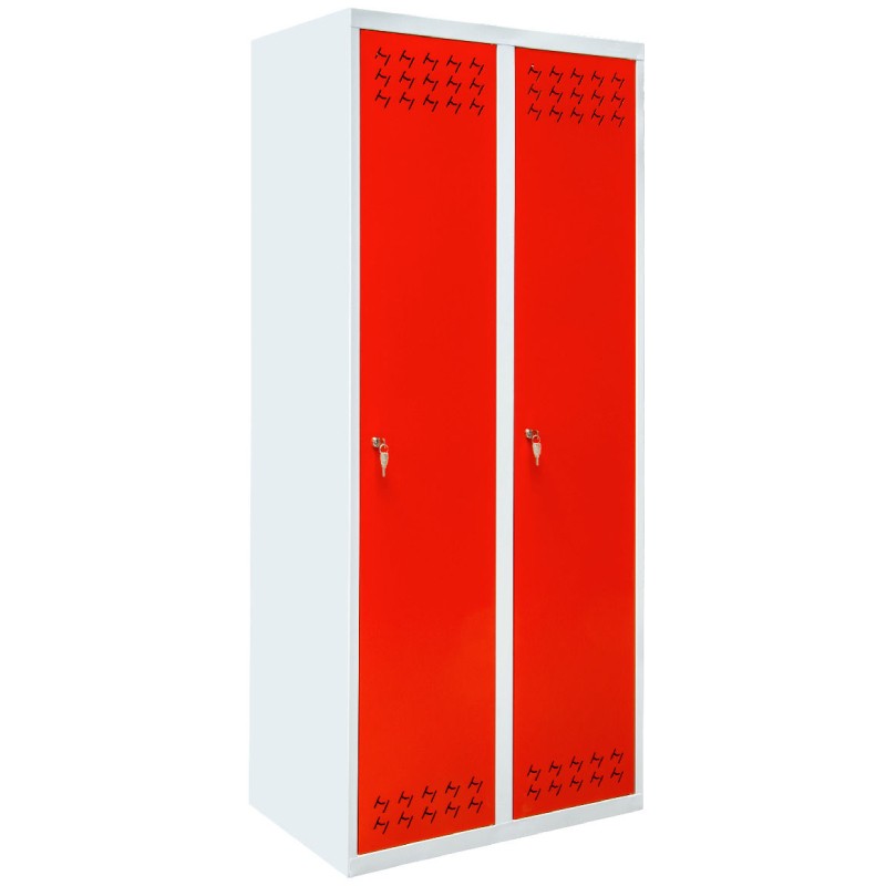 Szafa ubraniowa socjalna Metalkas TG-3MSU-ECO z czerwonymi drzwiami