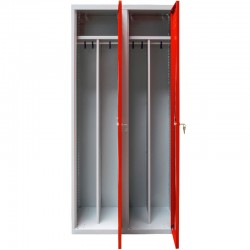 Szafa ubraniowa socjalna Metalkas TG-3MSU-ECO z czerwonymi drzwiami