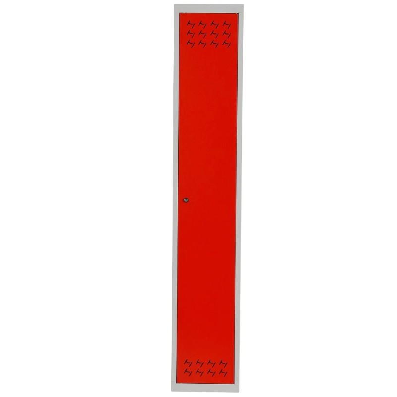 Szafa ubraniowa Metalkas TG-1MSU-ECO z czerwonymi drzwiami